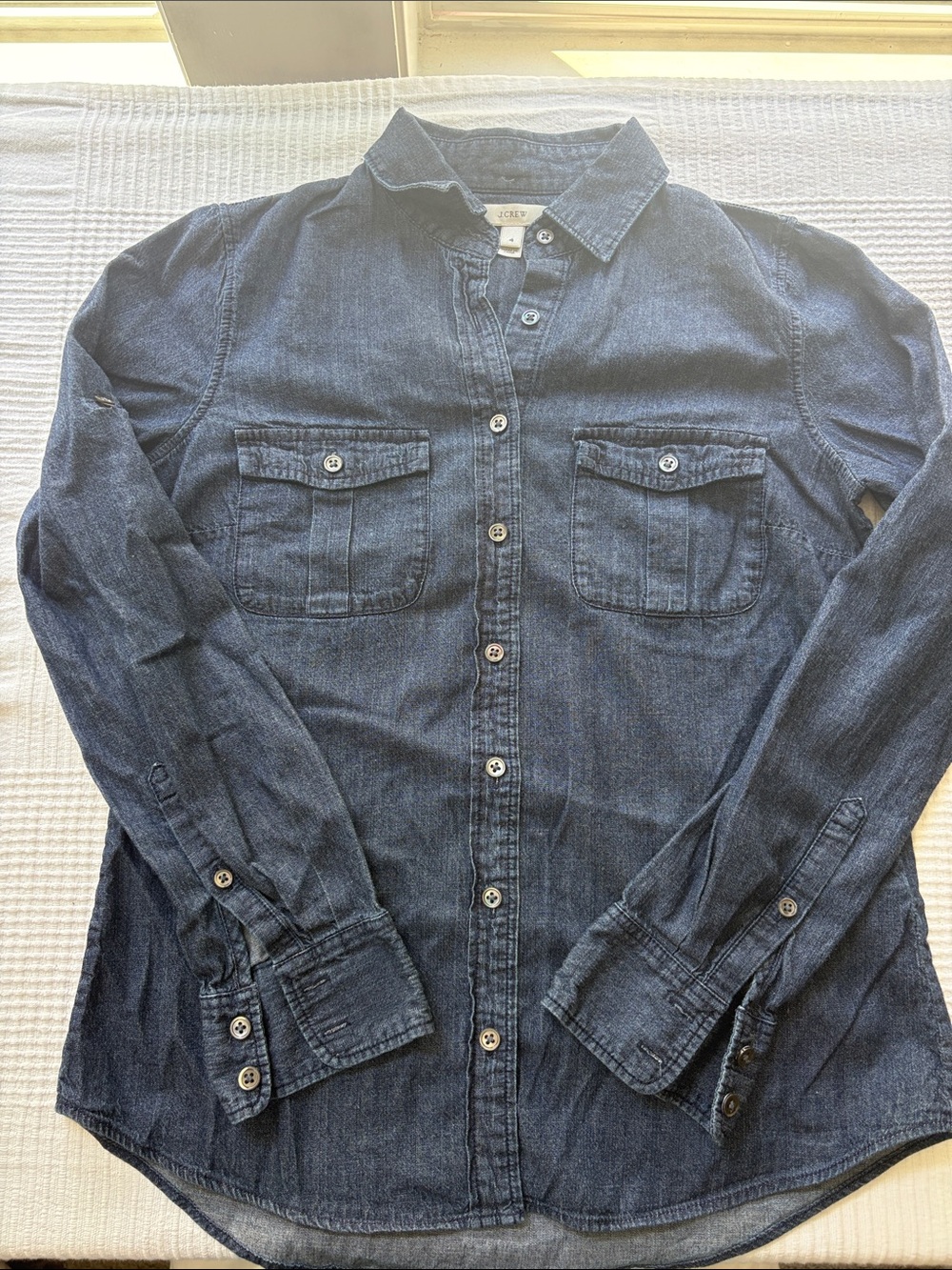 J. Crew Dark Blue Denim Button-Down Shirt